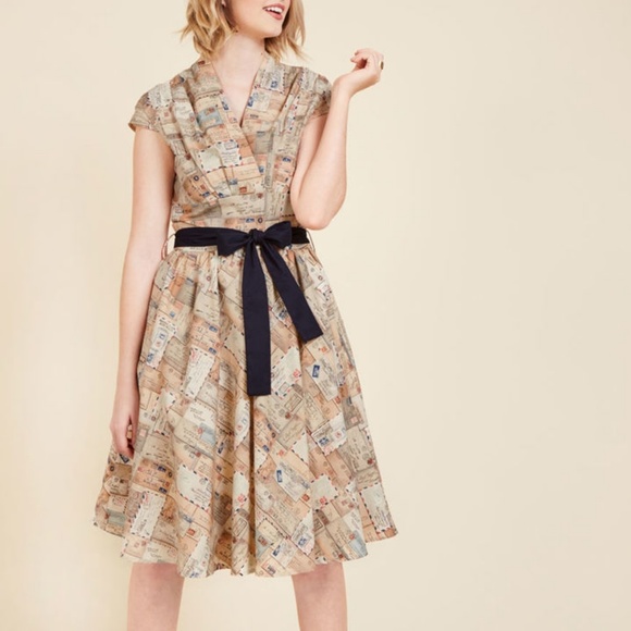 Modcloth Dresses & Skirts - Retrolicious | The Sooner The Letter Print Dress